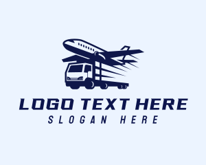 Airplane - Logistics Airplane Truck logo design