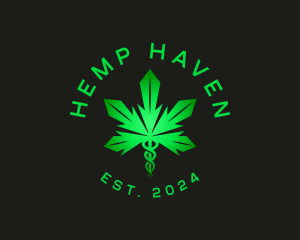 Marijuana Leaf Healthcare logo design