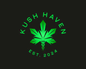 Kush - Marijuana Leaf Healthcare logo design