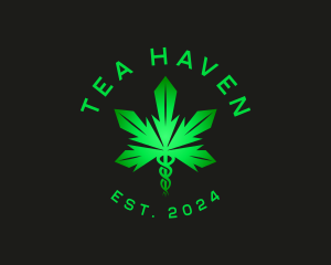 Marijuana Leaf Healthcare logo design