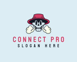 Skull Hat Smoke Logo