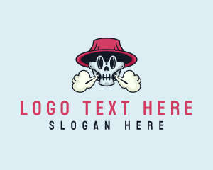 Smoking - Skull Hat Smoke logo design