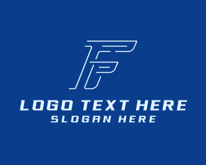 White - Express Delivery Letter F logo design