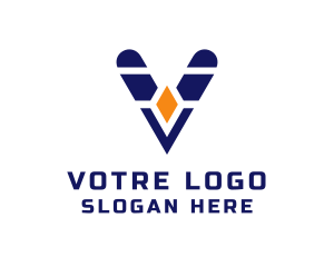 Ambar Gem Letter V logo design