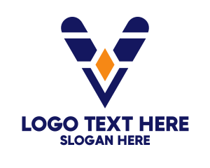 Fashionwear - Ambar Gem Letter V logo design