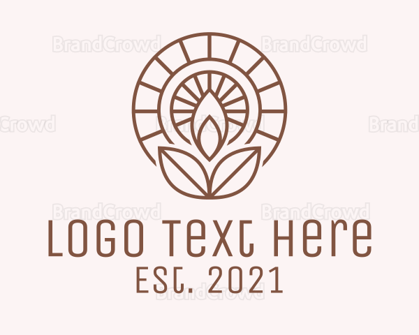 Brown Scented Candle  Plant Logo