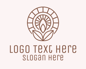 Brown Scented Candle  Plant Logo