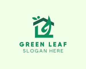 Eco Leaf House logo design