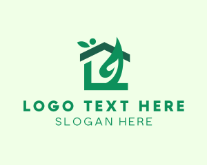 House - Eco Leaf House logo design