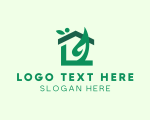 Real Estate - Eco Leaf House logo design