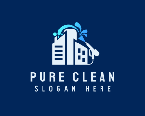 Building Pressure Washer Cleaning logo design