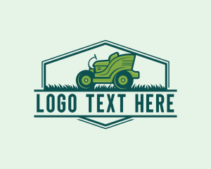 Lawn Mower - Ride-On Lawn Mower Grass logo design