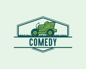 Ride-On Lawn Mower Grass Logo