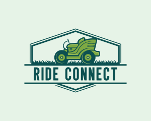 Ride-On Lawn Mower Grass logo design