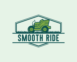 Ride-On Lawn Mower Grass logo design