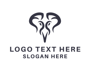 Abstract - Elephant Animal Head logo design