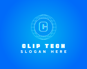 Globe Tech Glitch logo design