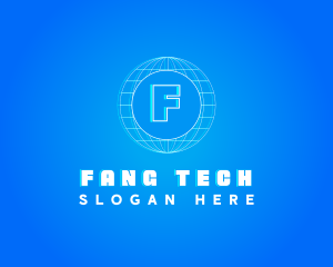 Globe Tech Glitch logo design