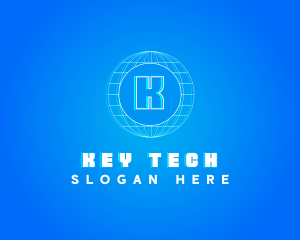 Globe Tech Glitch logo design