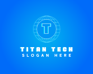 Globe Tech Glitch logo design