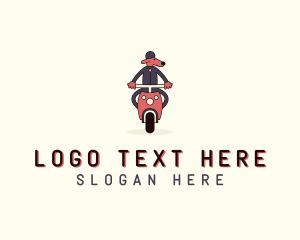 Motorbike - Cartoon Motorcycle Dog logo design