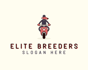 Cartoon Motorcycle Dog logo design