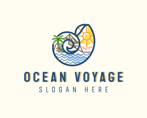 Beach Travel Resort Seashell  logo design