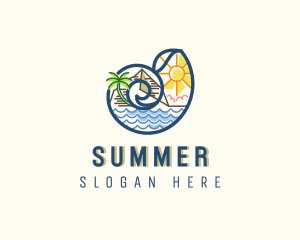 Beach Travel Resort Seashell  logo design