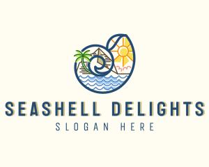 Beach Travel Resort Seashell  logo design