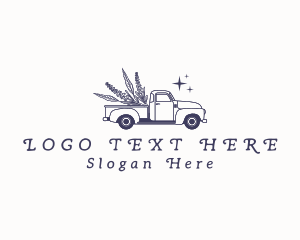 Botanical - Lavender Flower Truck logo design