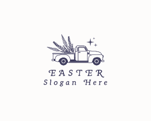 Rustic - Lavender Flower Truck logo design