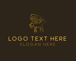 Gold - Horse Pegasus Fantasy logo design