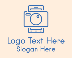 Photo Studio - Mobile Camera Outline logo design
