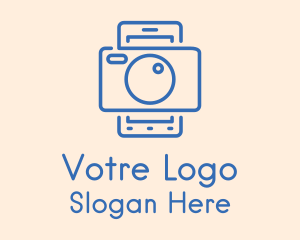 Vlogger - Mobile Camera Outline logo design