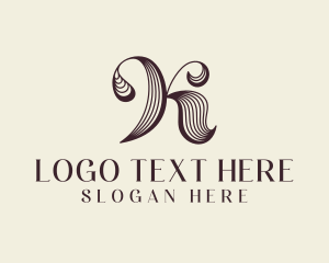 Retro - Stylish Beauty Letter K logo design