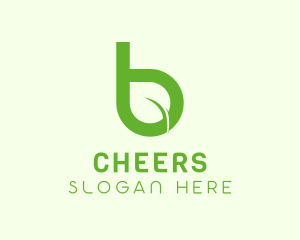 Green Eco Leaf Letter B Logo
