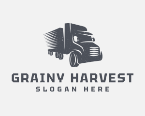 Grainy - Courier Trailer Truck logo design