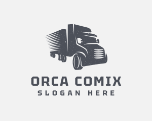 Automotive - Courier Trailer Truck logo design