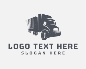 Vintage - Courier Trailer Truck logo design