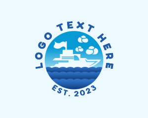 Ship - Travel Cruise Boat logo design