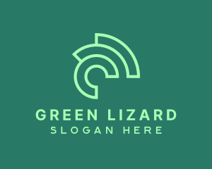 Iguana - Green Chameleon Letter C logo design