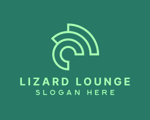 Lizard - Green Chameleon Letter C logo design