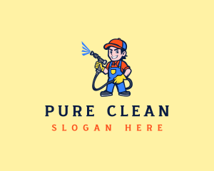 Spray Cleaning Man logo design