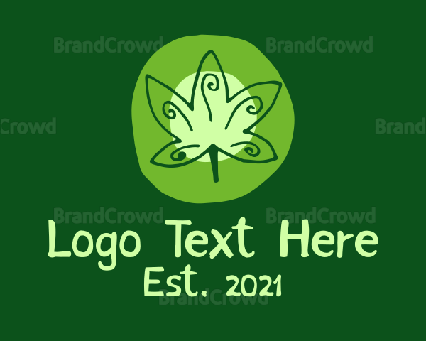 Marijuana Leaf Plantation Logo