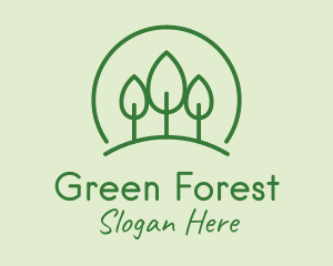 Green Forest Tree Hill logo design