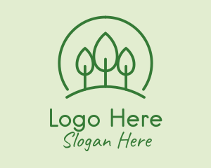 Arborist - Green Forest Tree Hill logo design