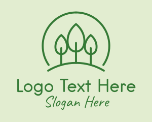 Tree Planting - Green Forest Tree Hill logo design