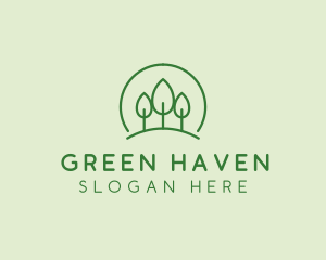 Green Forest Tree Hill logo design