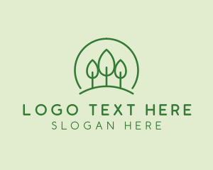 Green Forest Tree Hill logo design