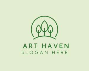 Green Forest Tree Hill logo design